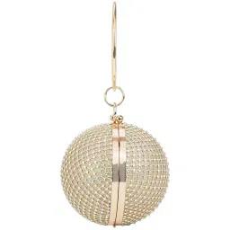 Globus Golden Embellished Small Clutch image 4
