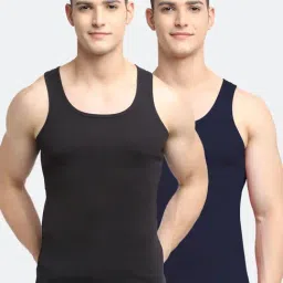 Friskers Multi Cotton Slim Fit Vest - Pack of 2-picture-21