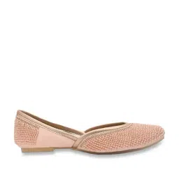 Jove Women's Peach Ethnic Juttis-picture-14