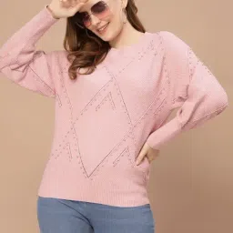 Mafadeny Peach Embellished Sweater-image-22