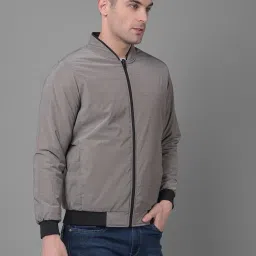 Crimsoune Club Grey Slim Fit Checks Bomber Jacket image 4