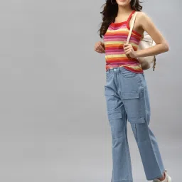 KASSUALLY Blue Relaxed Fit Mid Rise Jeans image 4