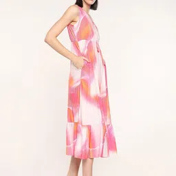RAREISM Tie and Dye Sleeveless A-Line Midi Dress image 3