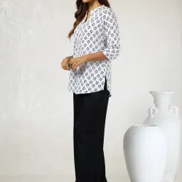 Soch White Cotton Printed Tunic image 4