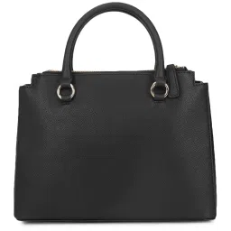 Guess Women Black Textured Satchel Bag image 4