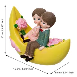 eCraftIndia Multicolor Resin Romantic Couple Showpiece Sitting On Boat image 4