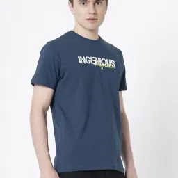 Red Tape Deep Blue Cotton Regular Fit Printed T-Shirt image 4