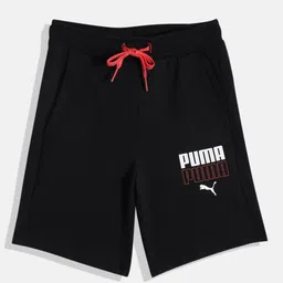 Puma Boys Black Graphic Logo Youth Print Regular Fit Mid-Rise Regular Shorts-picture-13