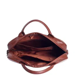 Gauge Machine Beige & Brown PU Laptop Messenger Bag image 4