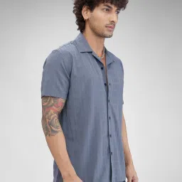 Vastrado Grey Relaxed Fit Texture Shirt image 4