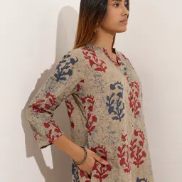 Utsa by Westside Indigo Botanical Printed Straight Cotton Kurta image 4