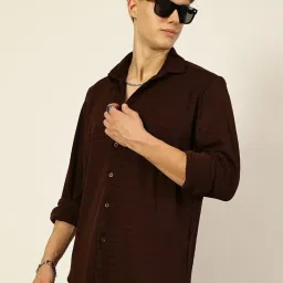 Thomas Scott Brown Regular Fit Striped Shirt image 4