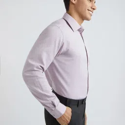 Raymond Violet Cotton Slim Fit Self Pattern Shirt image 4