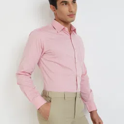 Raymond Pink Slim Fit Self Design Shirt image 4