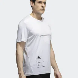 Adidas White Regular Fit Printed Sports T-Shirt image 4