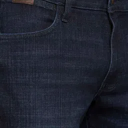 Wrangler Navy Regular Fit Lightly Washed Jeans image 4