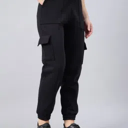 FEMEA Black Fleece Solid Joggers image 4