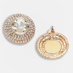 Sohi Gold Plated Party Designer Stone Stud Earrings image 4