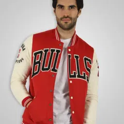 Shop The Arena Chicago Bulls Red Regular Fit Print Bomber Jackets-picture-11
