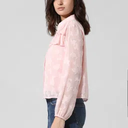 Only Peach Self Design Shirt image 4