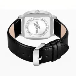 Rocsil Men Brass Embellished Dial & Leather Bracelet Style Straps Digital Watch Choras W Bk Leth image 4