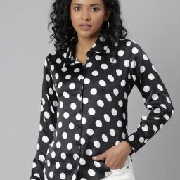showoffff SHOWOFF Black & White Polka Dot Shirt-picture-40