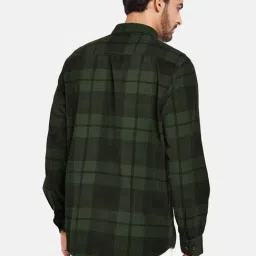 METTLE Pine Green Cotton Regular Fit Checks Shirt image 2