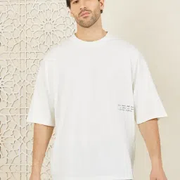 Styli Cream Boxy Fit Printed Cotton Crew T-Shirt-picture-35