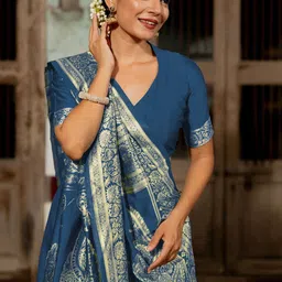 KALINI Woven Design Zari Kanjeevaram Saree image 3