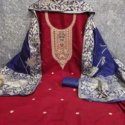 KALINI Embroidered Unstitched Dress Material image 4