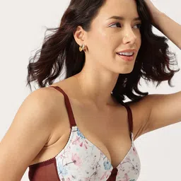 DressBerry White Printed Full Coverage Lightly Padded Everyday Bra with All Day Comfort image 3