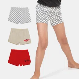 Plan B 100% Cotton Speedy Pack Of 3 Checked Car Printed Boxers - White  Ash &  Red-picture-15