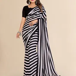 Moda Rapido Striped Poly Georgette Saree-picture-15