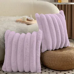 LUXEHOME INTERNATIONAL Mauve Set of 2 Square Cushion Covers-image-51