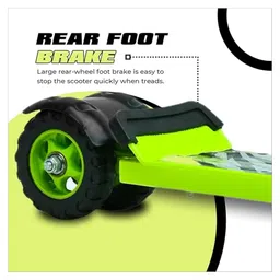 Zyamalox Adjustable Height Metallic 3-Wheel Scooter for Kids - Sturdy green Kick Scooter with Enhanced Durability for Safe and Fun Riding (Green) image 2