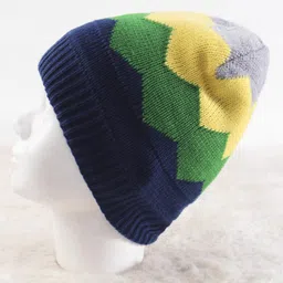 Pine Kids Solid Color Woollen Cap Navy Blue - Diameter 18 cm image 2