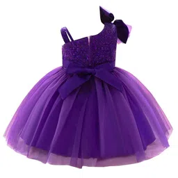 Miss & Chief Embellished Embroidered One Shoulder Net A-Line Dress image 5