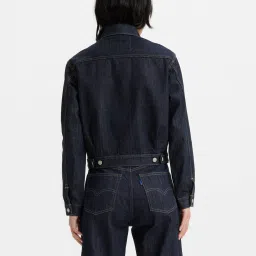 levi's Women's Solid Spread Collar Denim Jacket image 3
