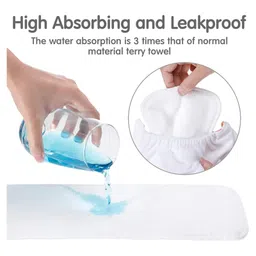AEREX Reusable Baby Cloth Diapers for 6 Months to 3 Years with White Insert Pad & Anti-Piling Fleece Extra Absorbent Instant Baby Dry Sheet Leak Proof Washable Diaper Baby Bed Protector 50x70cm (Red) image 5