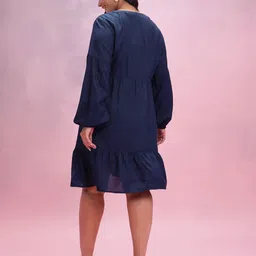 DressBerry Curve Plus Size Embroidered Tiered A-Line Dress image 3