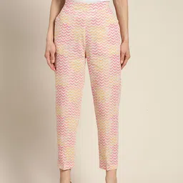 Shae by SASSAFRAS Women Pink Printed Trousers-image-85