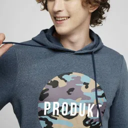 Produkt By Jack & Jones Blue Regular Fit Printed Hooded Sweatshirt image 4