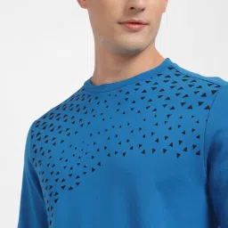 Allen Solly Blue Cotton Regular Fit Printed Sweatshirt image 4