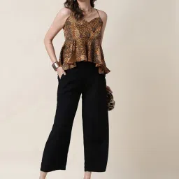 SELVIA Beige & Brown Animal Print Top image 4