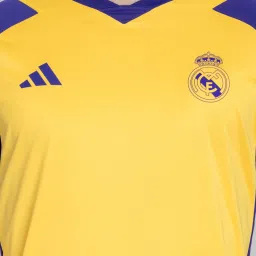 adidas Real Madrid Orange Slim Fit Football Training Jersey image 4