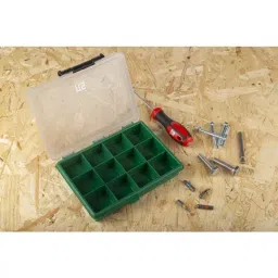 RS PRO 12 Cell Green PP Compartment Box, 32mm x 175mm x 143mm Model No 515568 image 4