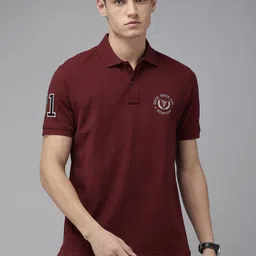 van heusen innerwear Van Heusen Pure Cotton Applique Polo Collar T-shirt image 3