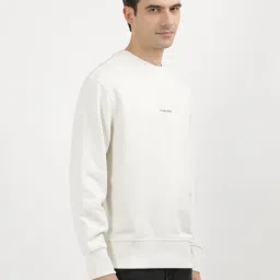 Calvin Klein Beige Cotton Relaxed Fit Printed Sweatshirt image 4