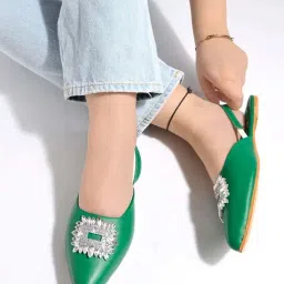 Shoetopia Kids Green Sling Back Sandals-image-33