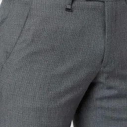 Van Heusen Grey Slim Fit Checks Trousers image 4